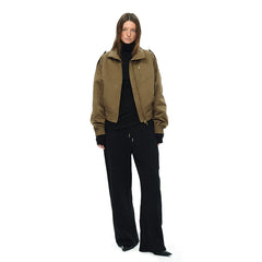 Kybecs | Women’s Retro-Inspired Loose Short Jacket in Black or Khaki for Autumn and Winter