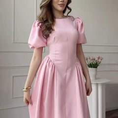 Kybecs| Short Sleeve Maxi Dress for Women – Retro Inspired Elegant Summer Style