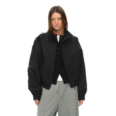 Kybecs | Women’s Retro-Inspired Loose Short Jacket in Black or Khaki for Autumn and Winter