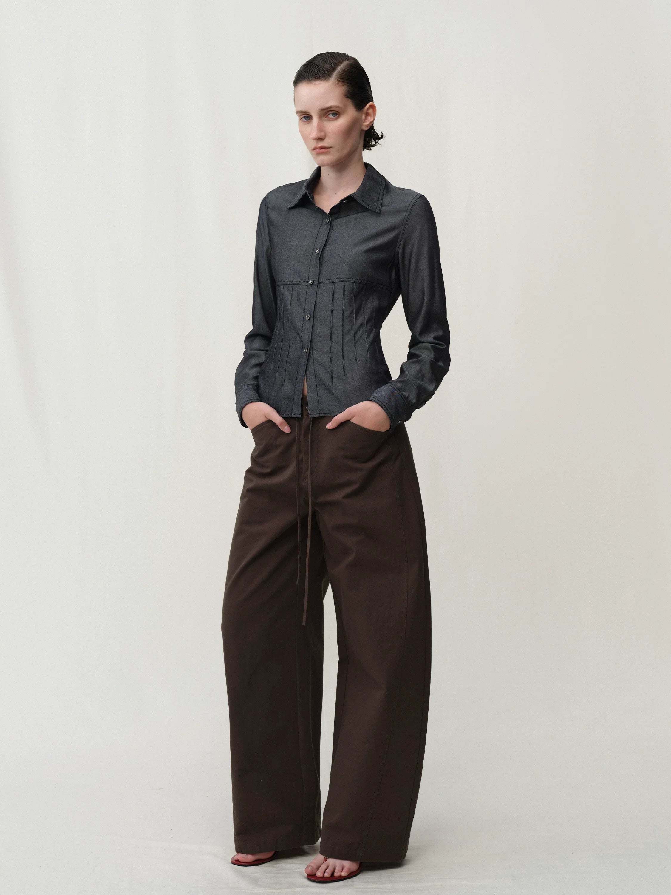 Kybecs| Women’s Cotton Low-Waist Drawstring Casual Pants – Loose-Fit Wide-Leg Banana Trousers