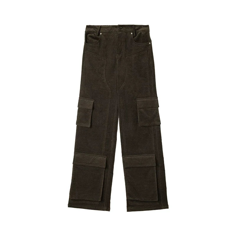 Kybecs| Women’s Retro Loose Corduroy Pants – Casual Wide-Leg Overalls