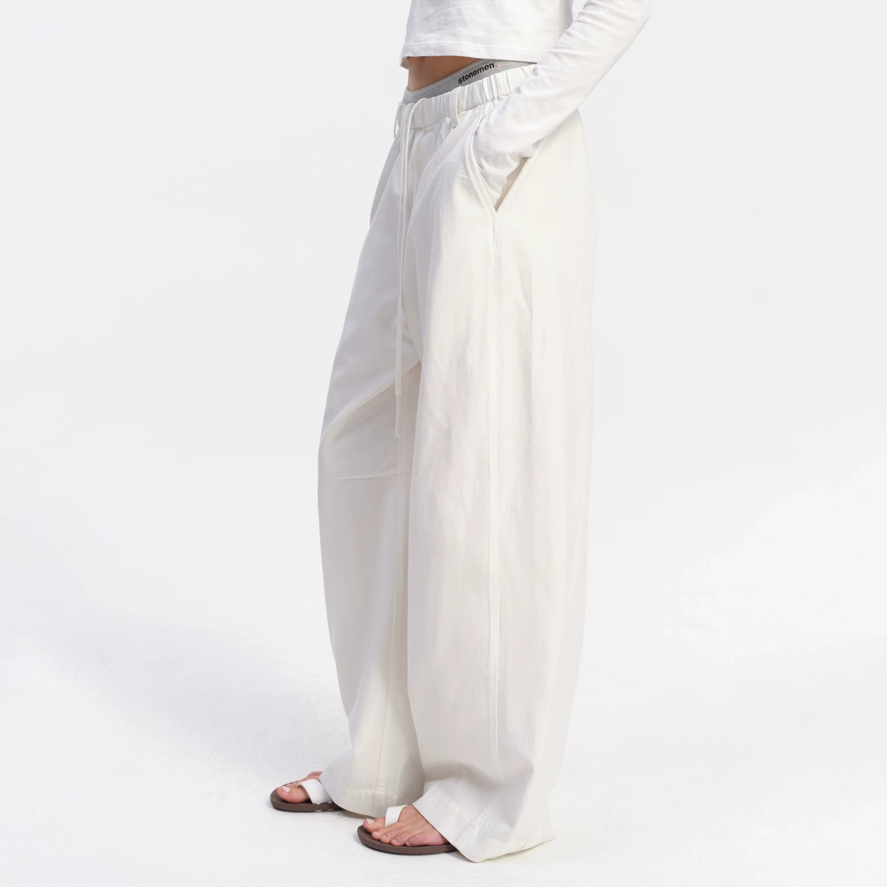 Kybecs| Women’s Summer Tencel Loose Wide-Leg Pants – Lightweight Casual Khaki & White Long Trousers