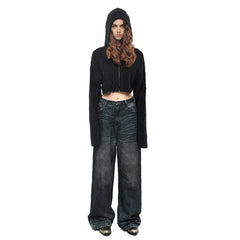 Kybecs| Women’s Retro Distressed Straight Jeans – Loose-Fit Dad-Style Washed Denim
