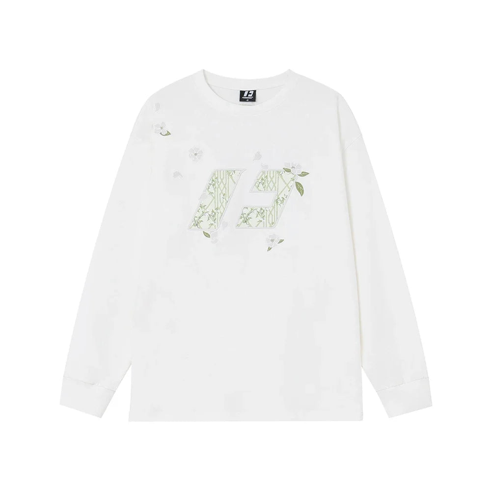Kybecs | Chinese Style Bamboo Flower Long Sleeve Sweatshirt Unisex Couple