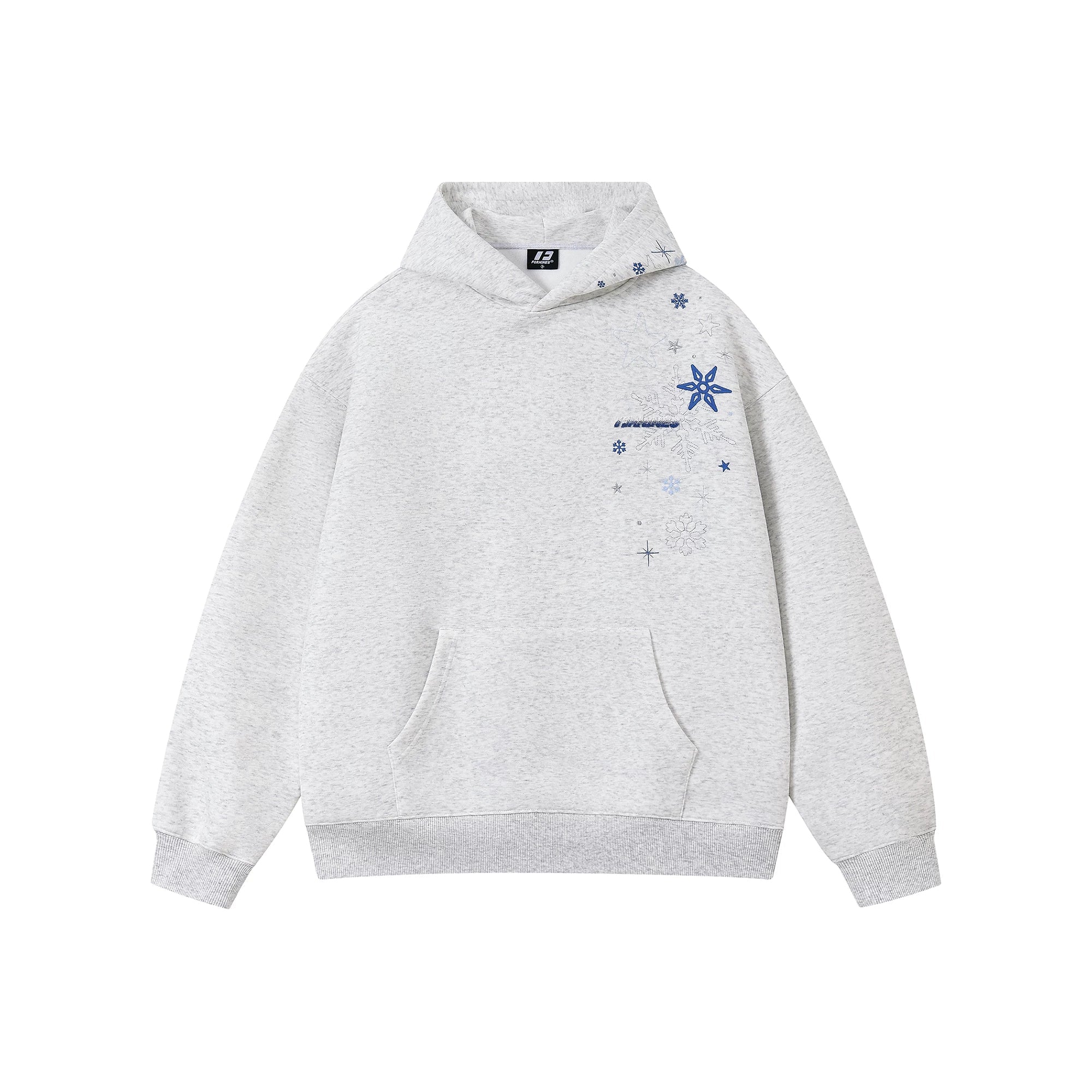 Kybecs | Snowflake Embroidered Velvet Hoodie Thick Winter Jacket Unisex