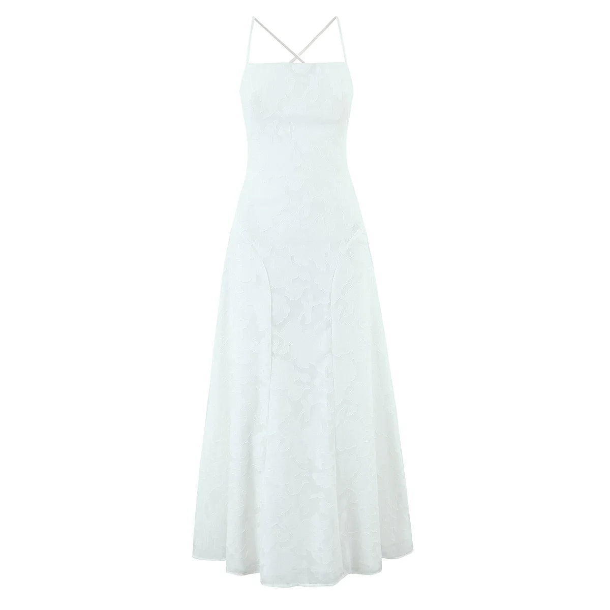 Kybecs| Jacquard Backless Strappy Midi Dress for Women – Slim-Fit Suspender Dress