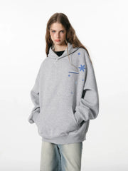 Kybecs | Snowflake Embroidered Velvet Hoodie Thick Winter Jacket Unisex
