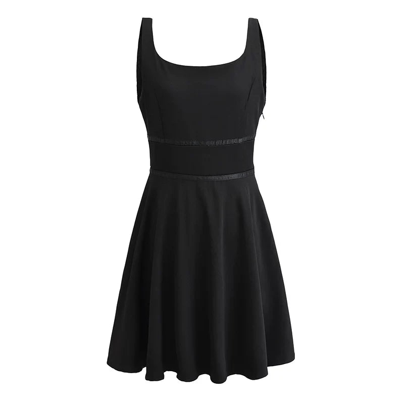 Kybecs| White A-Line Strappy Mini Dress for Women – Slim-Fit Waist Suspender Dress