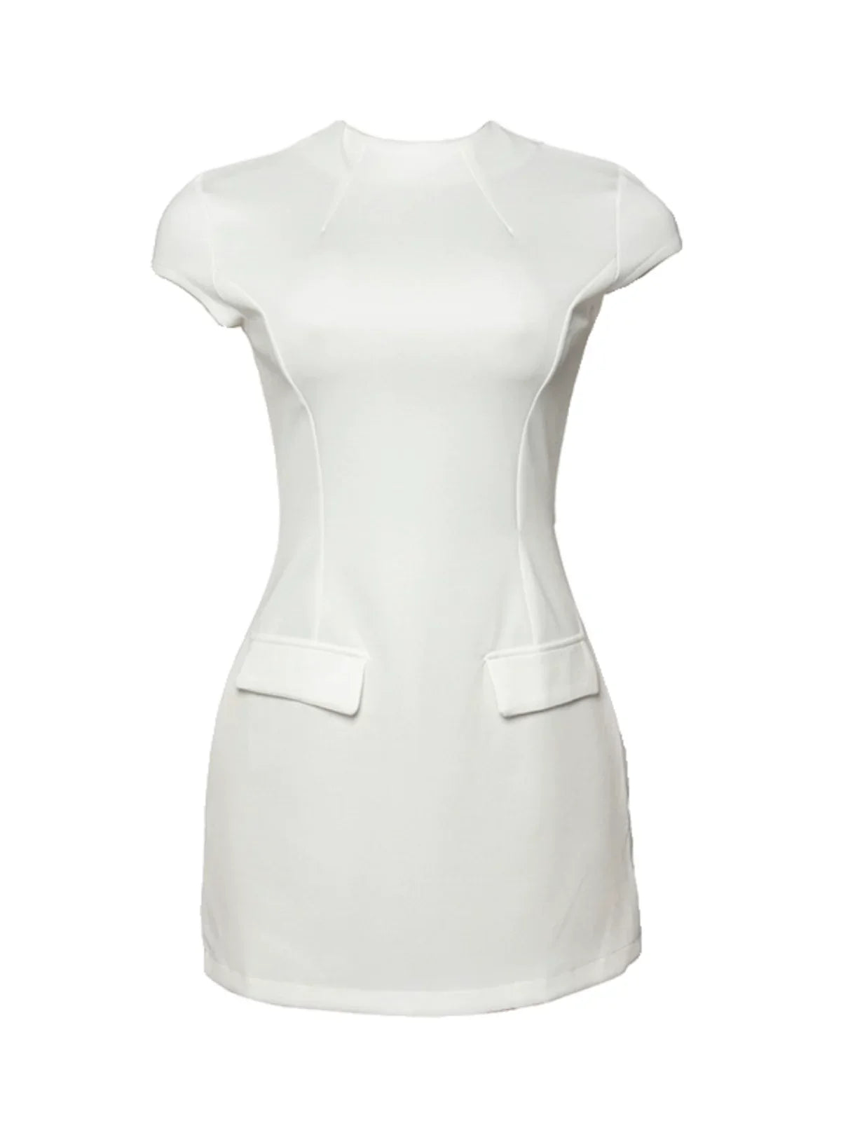 Kybecs| Short Sleeve High Waist Mini Dress for Women – Slim Fit Summer Style