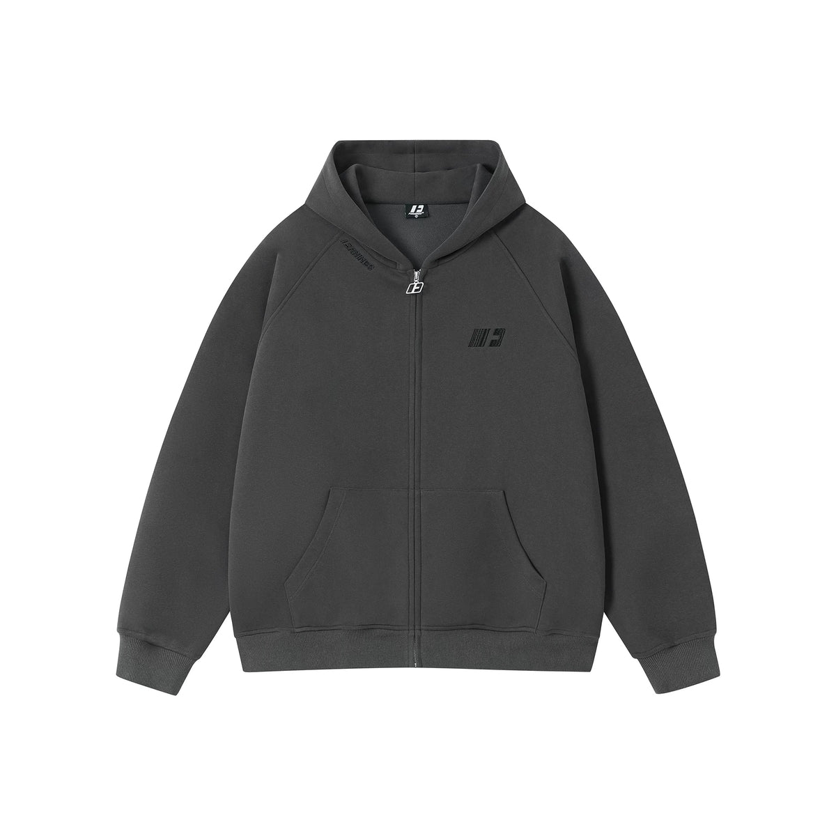 Kybecs | Embroidered Hooded Zip Cardigan Loose Casual Jacket Unisex