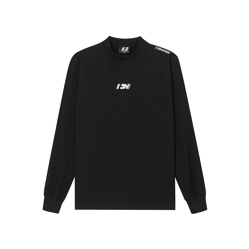 Kybecs | German Velvet Half Turtleneck Embroidered Loose Long Sleeve Top