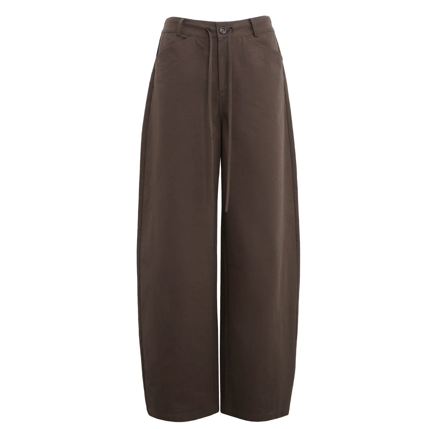 Kybecs| Women’s Cotton Low-Waist Drawstring Casual Pants – Loose-Fit Wide-Leg Banana Trousers