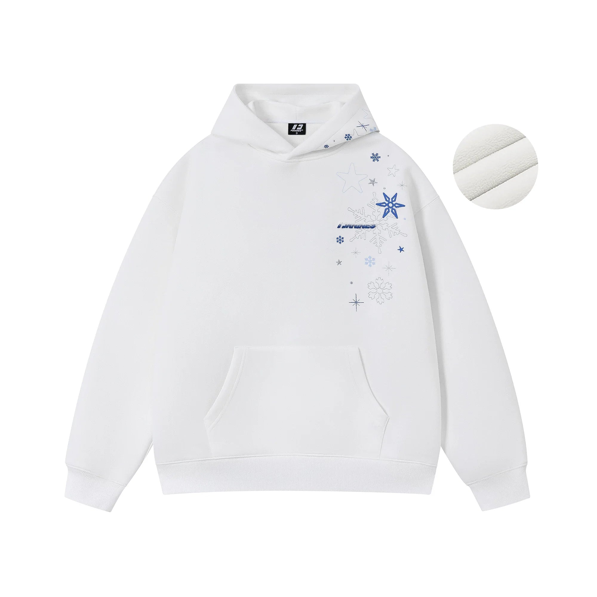 Kybecs | Snowflake Embroidered Velvet Hoodie Thick Winter Jacket Unisex