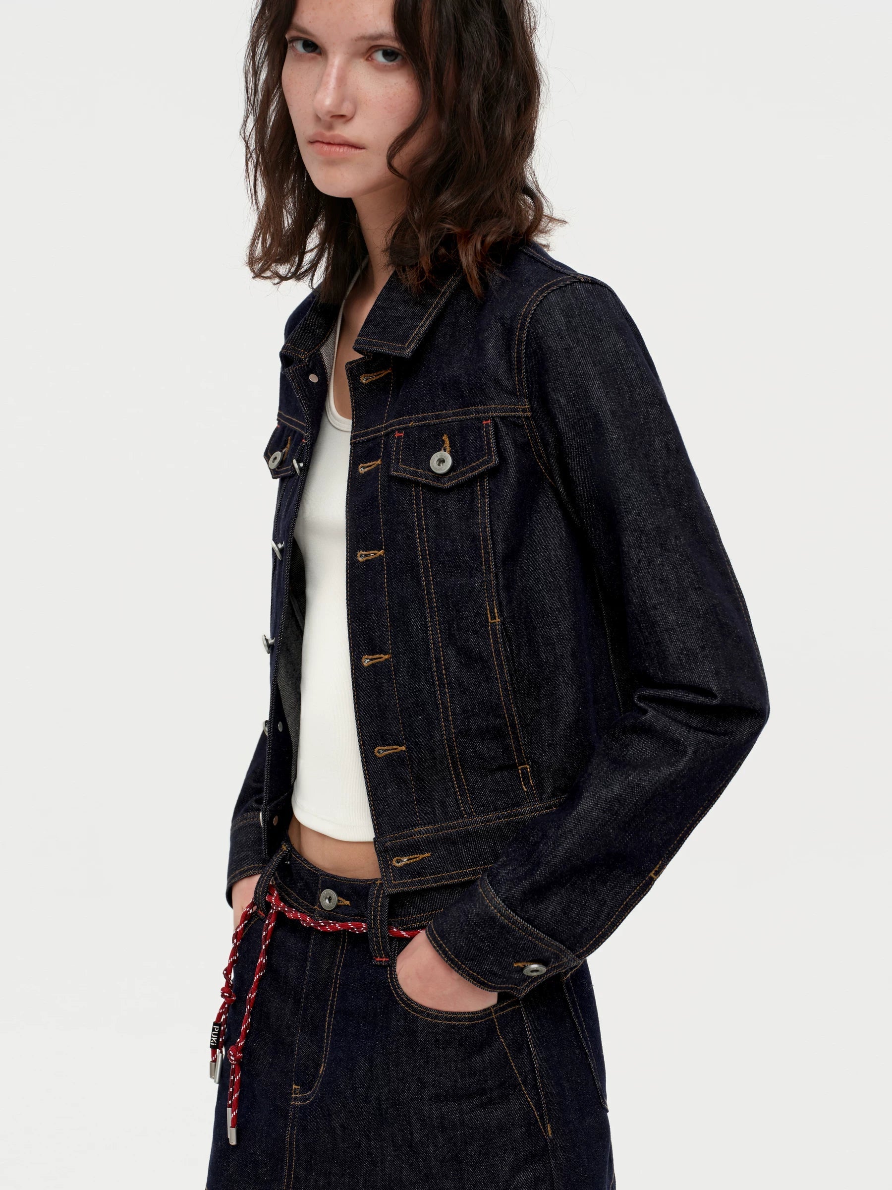 Kybecs| Women’s Vintage Quilted Denim Short Jacket & Slim Denim Skirt Set