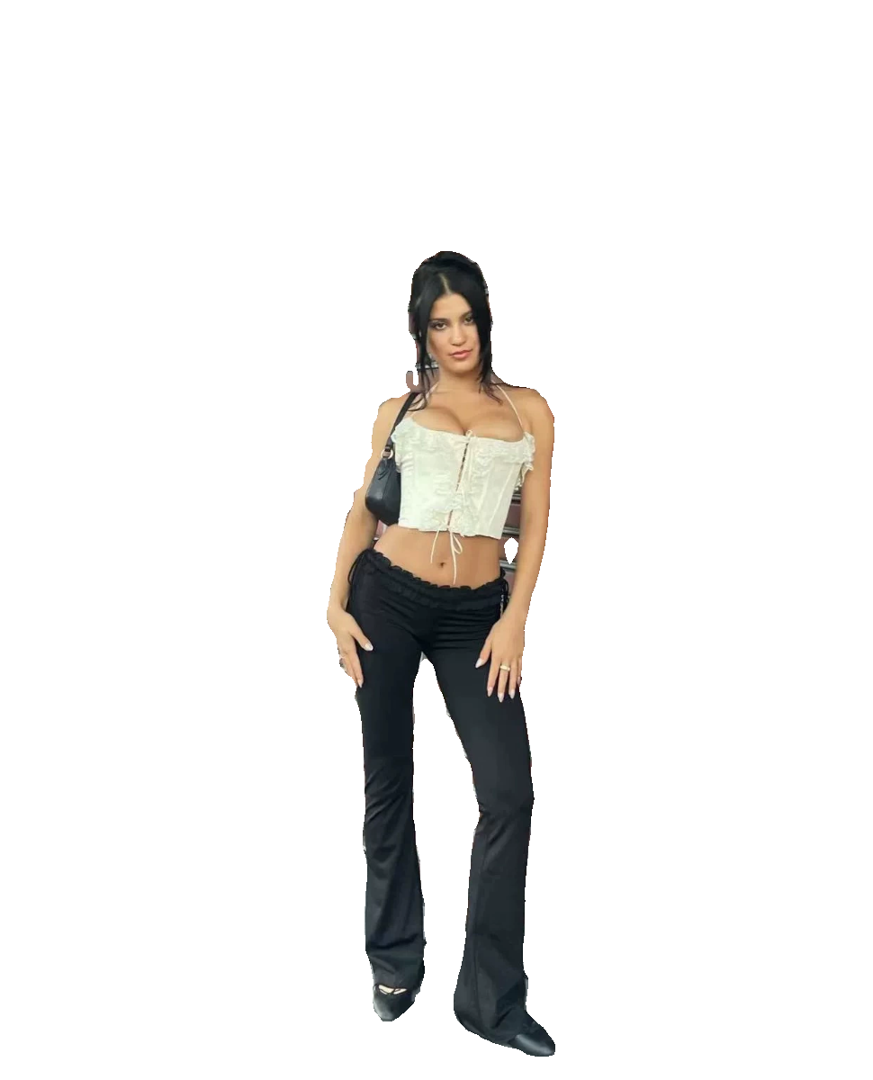 Kybecs| Women’s Black Lace Pleated Low-Waist Slim Flared Pants with Drawstring Waist