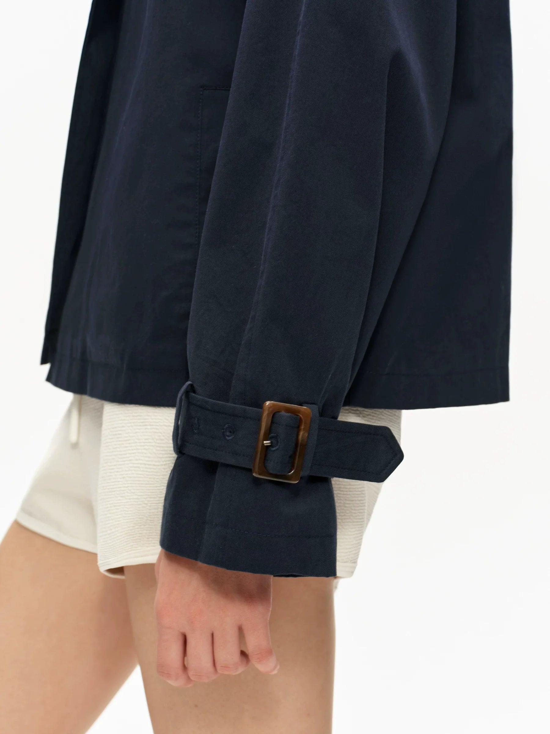 Kybecs | Women’s Cropped Khaki Windbreaker Jacket with Bow Strap Detail