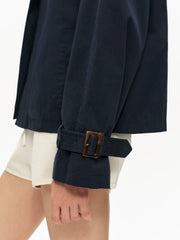 Kybecs | Women’s Cropped Khaki Windbreaker Jacket with Bow Strap Detail
