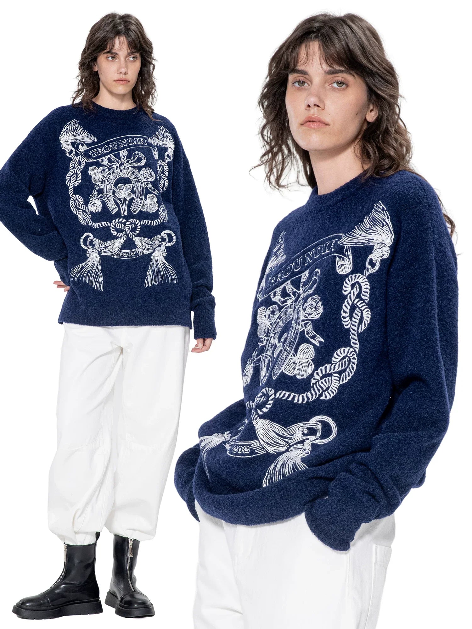 Kybecs | Autumn Winter Wool Jacquard Knit Sweater Unique Pattern Women’s Top