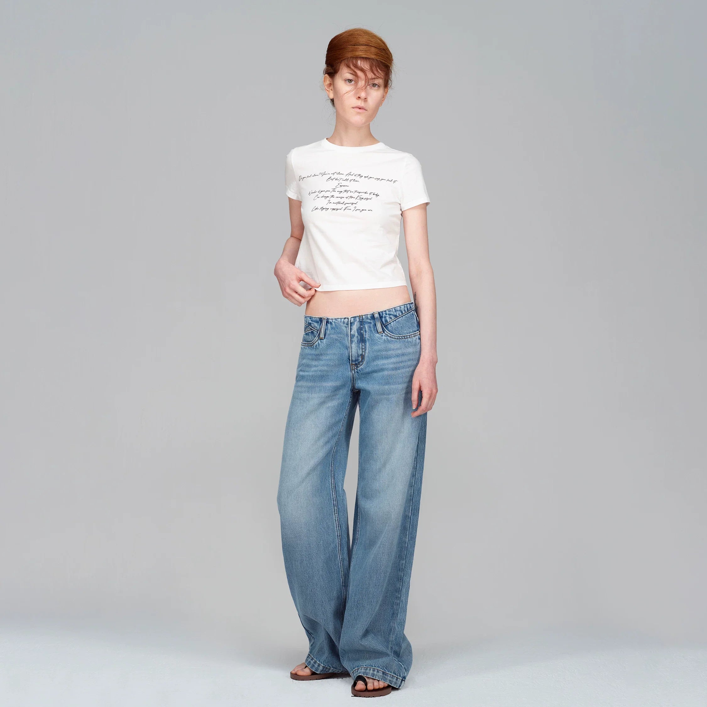 Kybecs| Women’s Summer Low-Waist Loose Fit Straight Denim Trousers – Vintage Washed Light Blue