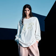 Kybecs | Chinese Style Bamboo Flower Long Sleeve Sweatshirt Unisex Couple