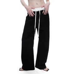 Kybecs| Women’s Double-Waist Drawstring Casual Sports Pants – Loose-Fit Wide-Leg Banana Sweatpants