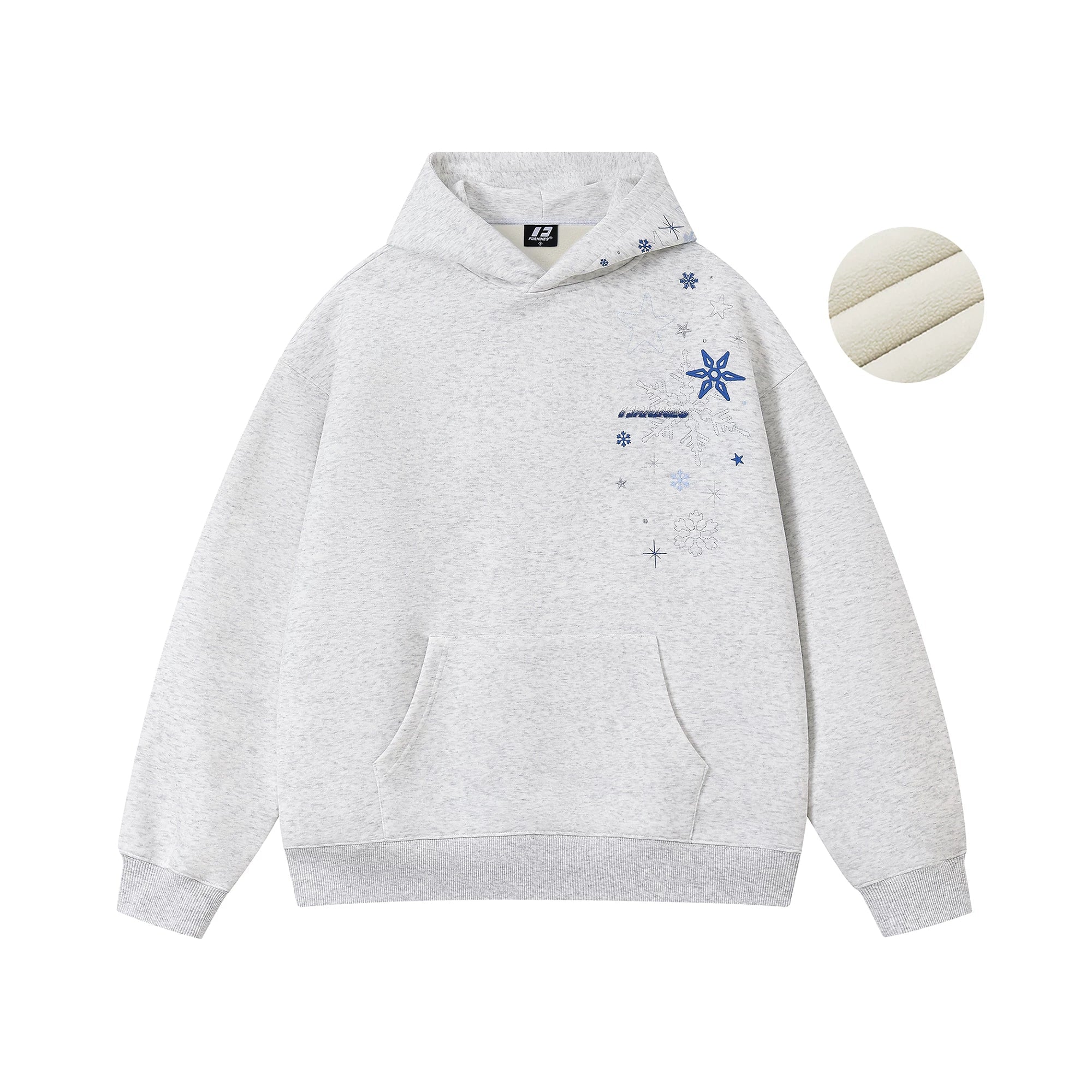 Kybecs | Snowflake Embroidered Velvet Hoodie Thick Winter Jacket Unisex