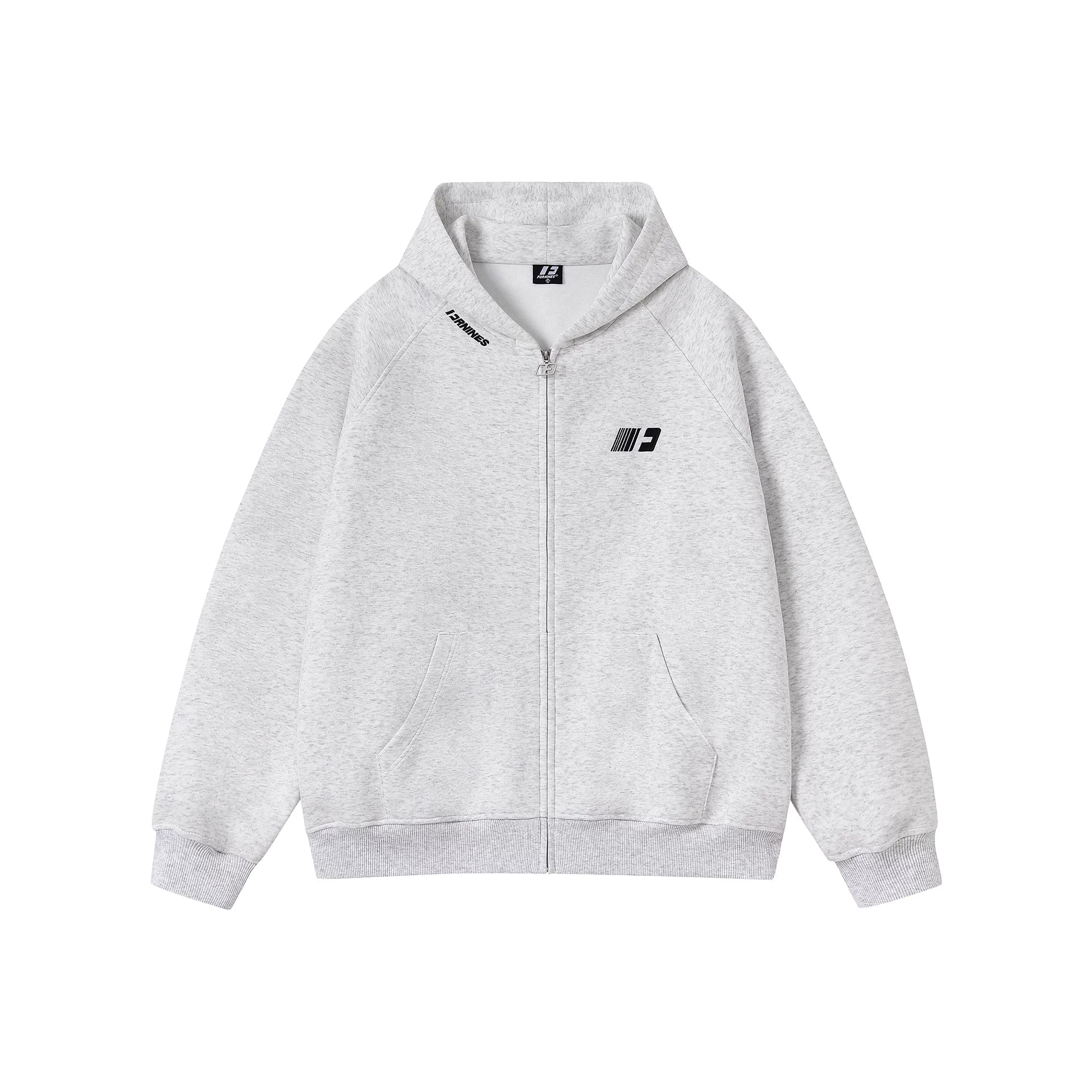 Kybecs | Embroidered Hooded Zip Cardigan Loose Casual Jacket Unisex