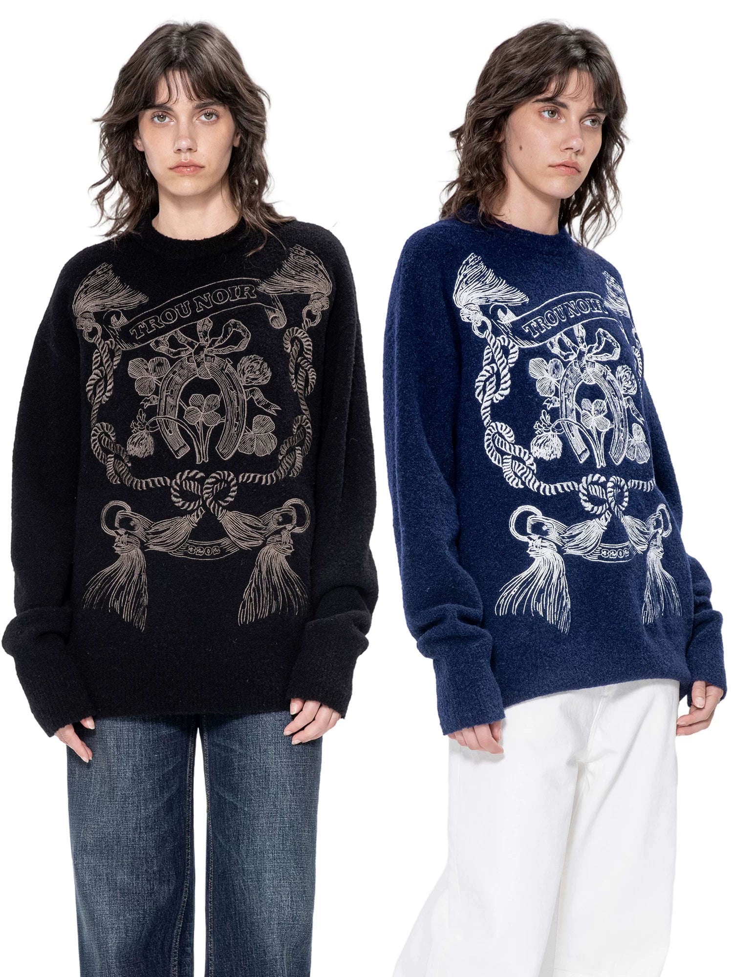 Kybecs | Autumn Winter Wool Jacquard Knit Sweater Unique Pattern Women’s Top
