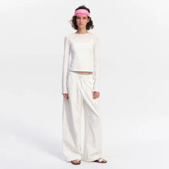Kybecs| Women’s Summer Tencel Loose Wide-Leg Pants – Lightweight Casual Khaki & White Long Trousers