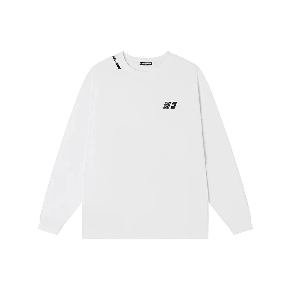 Kybecs | Embroidered Logo Heavyweight Cotton Long Sleeve Tee Men’s Casual
