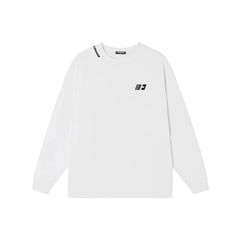 Kybecs | Embroidered Logo Heavyweight Cotton Long Sleeve Tee Men’s Casual