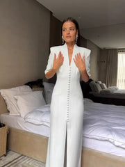 Kybecs| Short Sleeve Slim Fit Casual maxi Dress for Women – Solid Color Modern Style