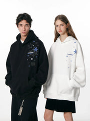 Kybecs | Snowflake Embroidered Velvet Hoodie Thick Winter Jacket Unisex