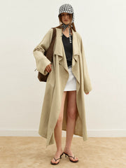 Kybecs | Women’s Tencel Blend Two-Way Lightweight Trench Jacket with Asymmetrical Collar