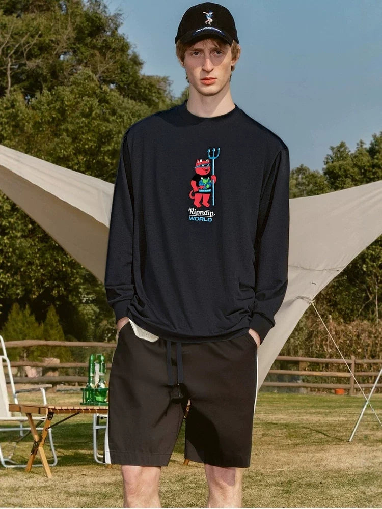 Kybecs | American Street Style Graphic Long Sleeve T-Shirt Couple Unisex
