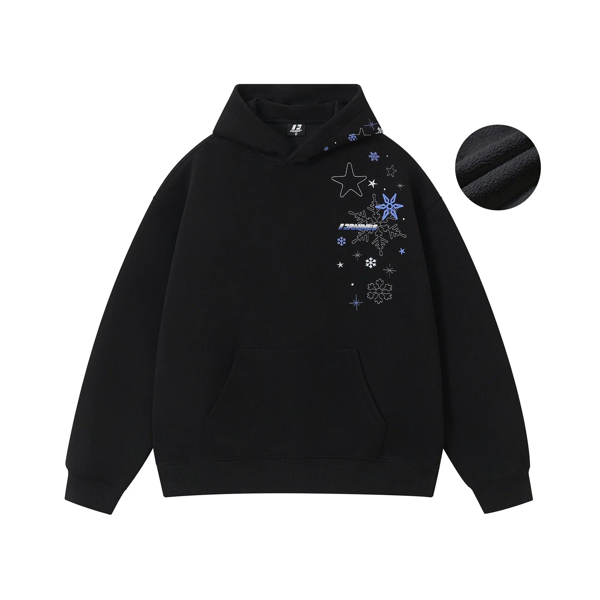 Kybecs | Snowflake Embroidered Velvet Hoodie Thick Winter Jacket Unisex