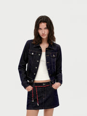 Kybecs| Women’s Vintage Quilted Denim Short Jacket & Slim Denim Skirt Set
