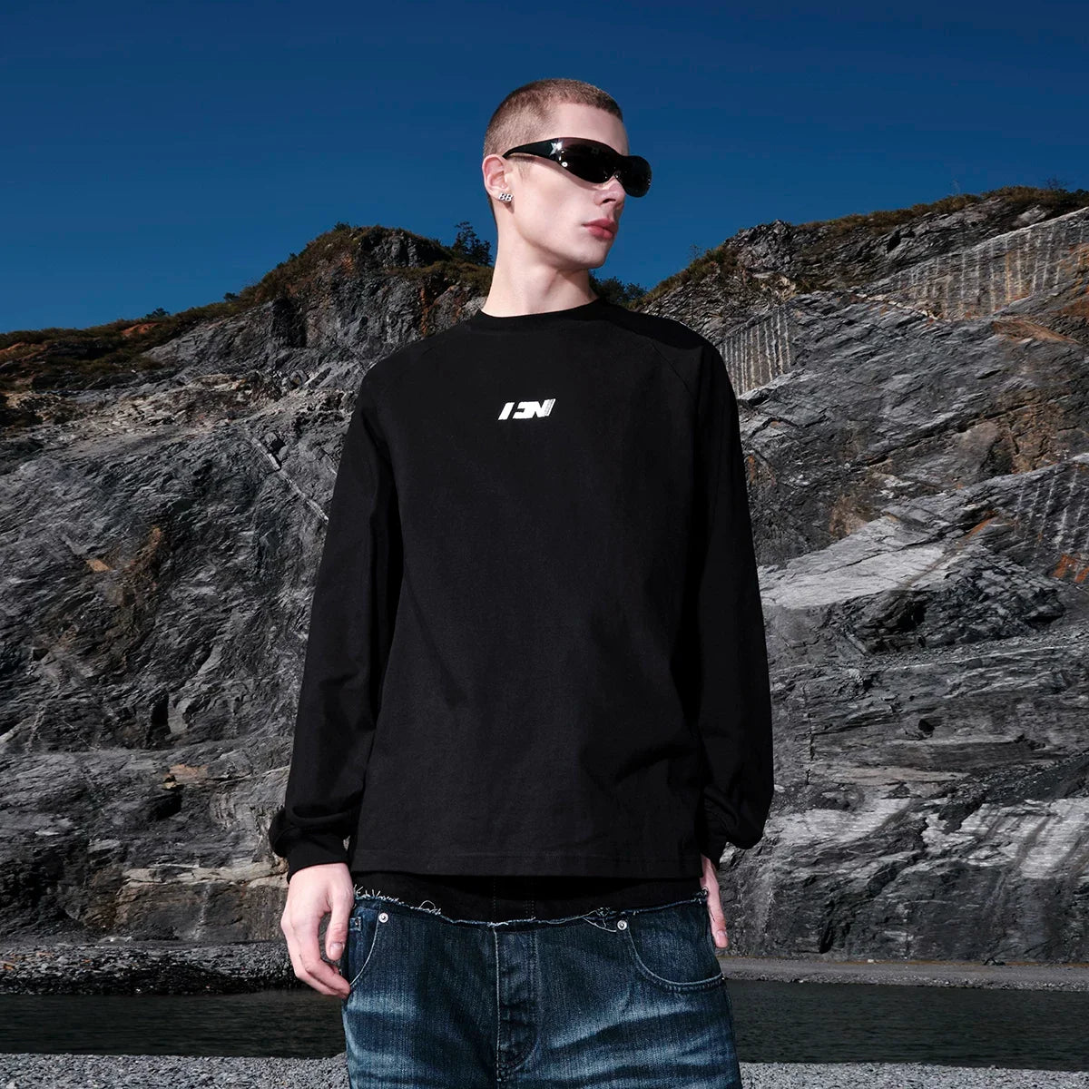 Kybecs | Heavyweight Cotton Embroidered Long Sleeve Tee Unisex Couple