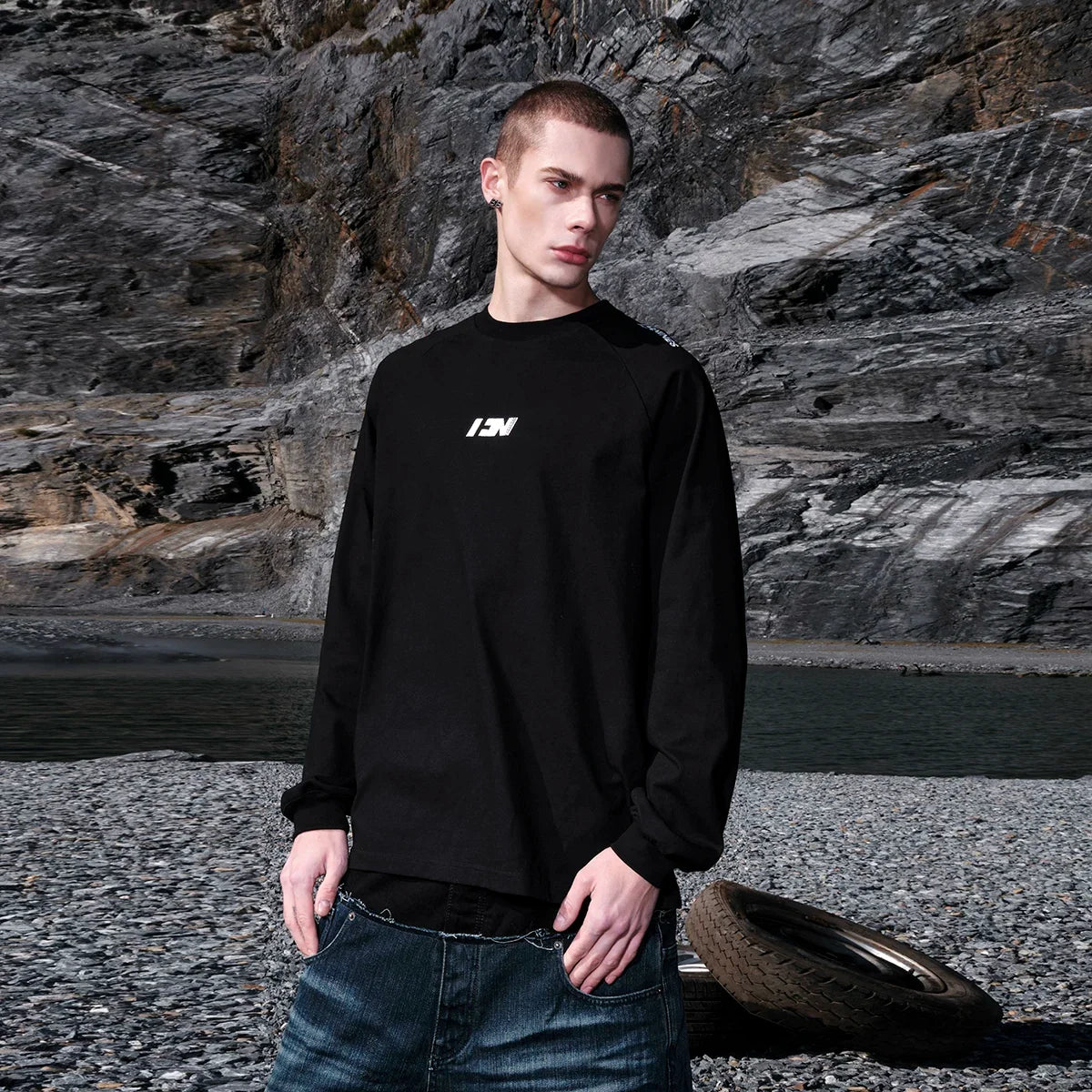 Kybecs | Heavyweight Cotton Embroidered Long Sleeve Tee Unisex Couple