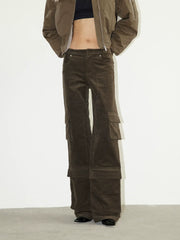 Kybecs| Women’s Retro Loose Corduroy Pants – Casual Wide-Leg Overalls