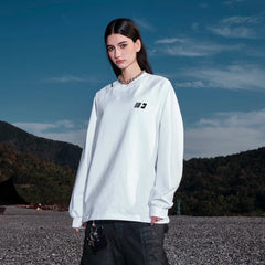 Kybecs | Embroidered Logo Heavyweight Cotton Long Sleeve Tee Men’s Casual