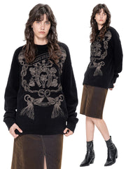 Kybecs | Autumn Winter Wool Jacquard Knit Sweater Unique Pattern Women’s Top