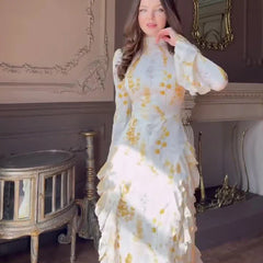 Kybecs| Long Sleeve Slim Fit Maxi Dress for Women – Elegant Feminine Style