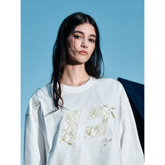 Kybecs | Chinese Style Bamboo Flower Long Sleeve Sweatshirt Unisex Couple