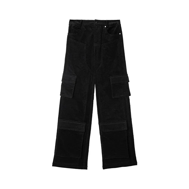 Kybecs| Women’s Retro Loose Corduroy Pants – Casual Wide-Leg Overalls