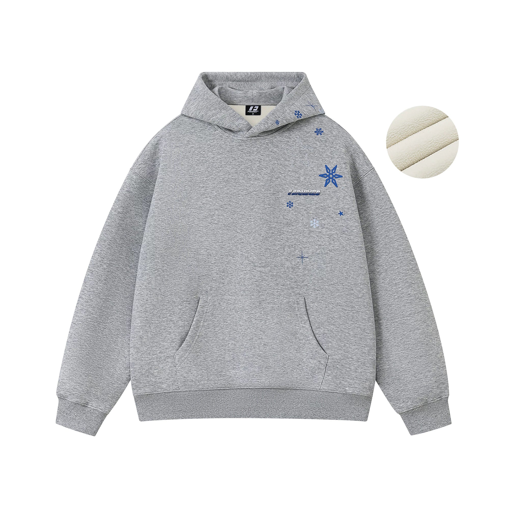 Kybecs | Snowflake Embroidered Velvet Hoodie Thick Winter Jacket Unisex