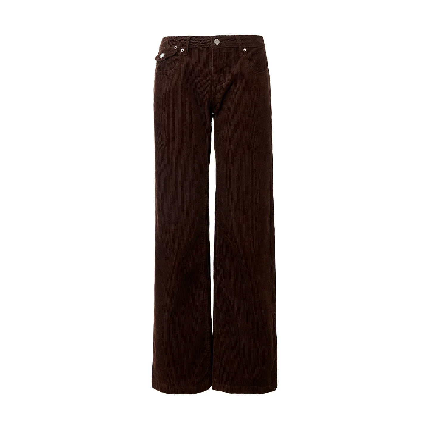 Kybecs| Women’s Vintage Cotton Corduroy Low-Waist Straight Pants – Winter Casual Trousers