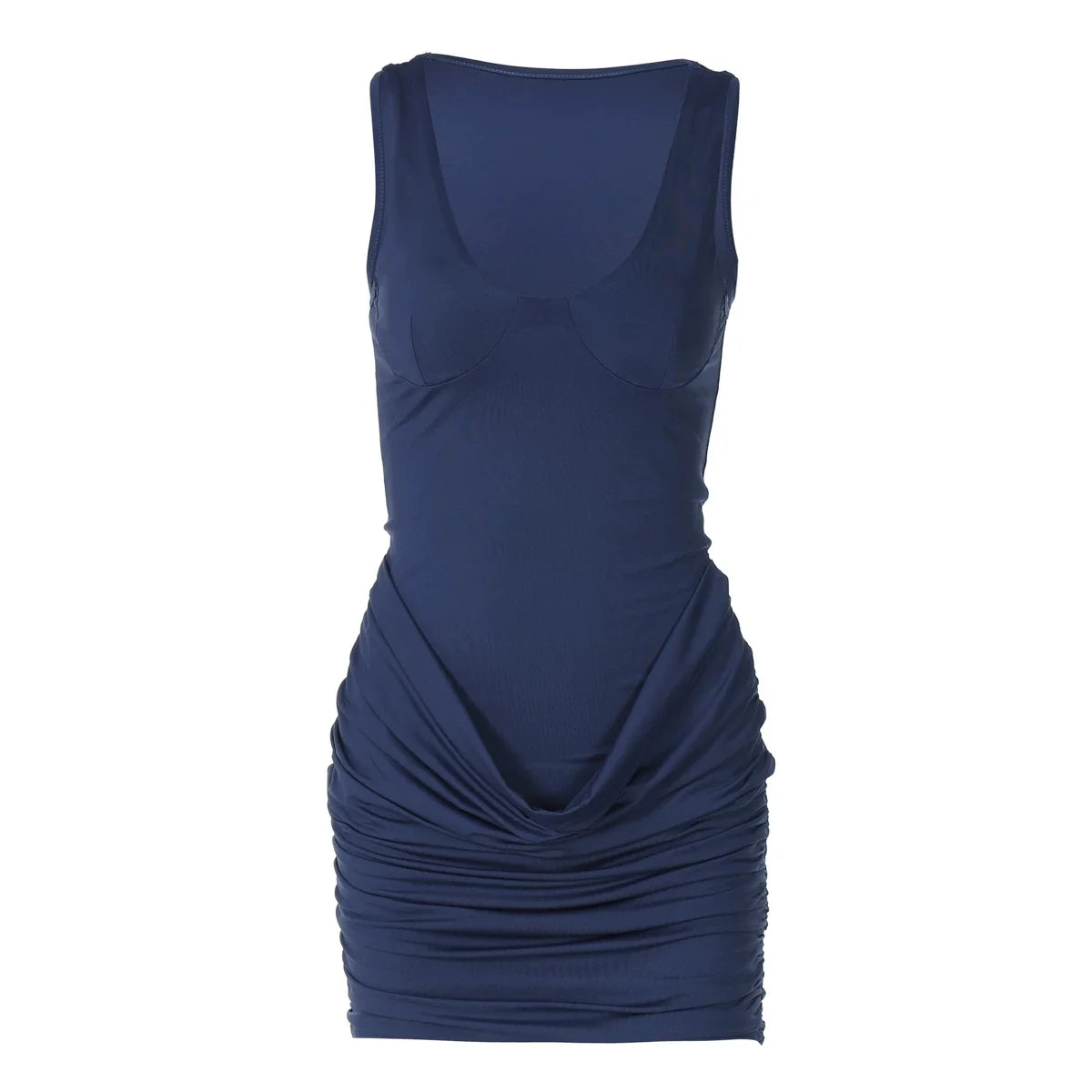 Kybecs | Hottie Round Neck Suspender Dress Double Layer Pleated Mini