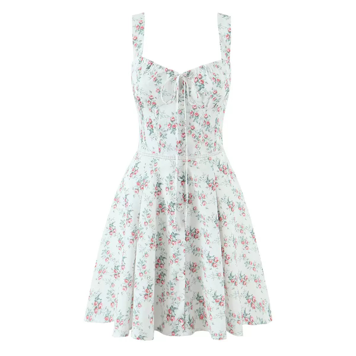 Kybecs | Resort Backless Rose Print Strappy Tube Mini Dress