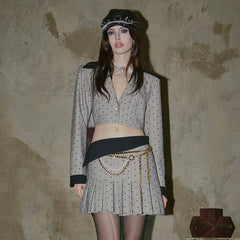 Kybecs | Contrast Color College Blazer Skirt Suit mini Dress